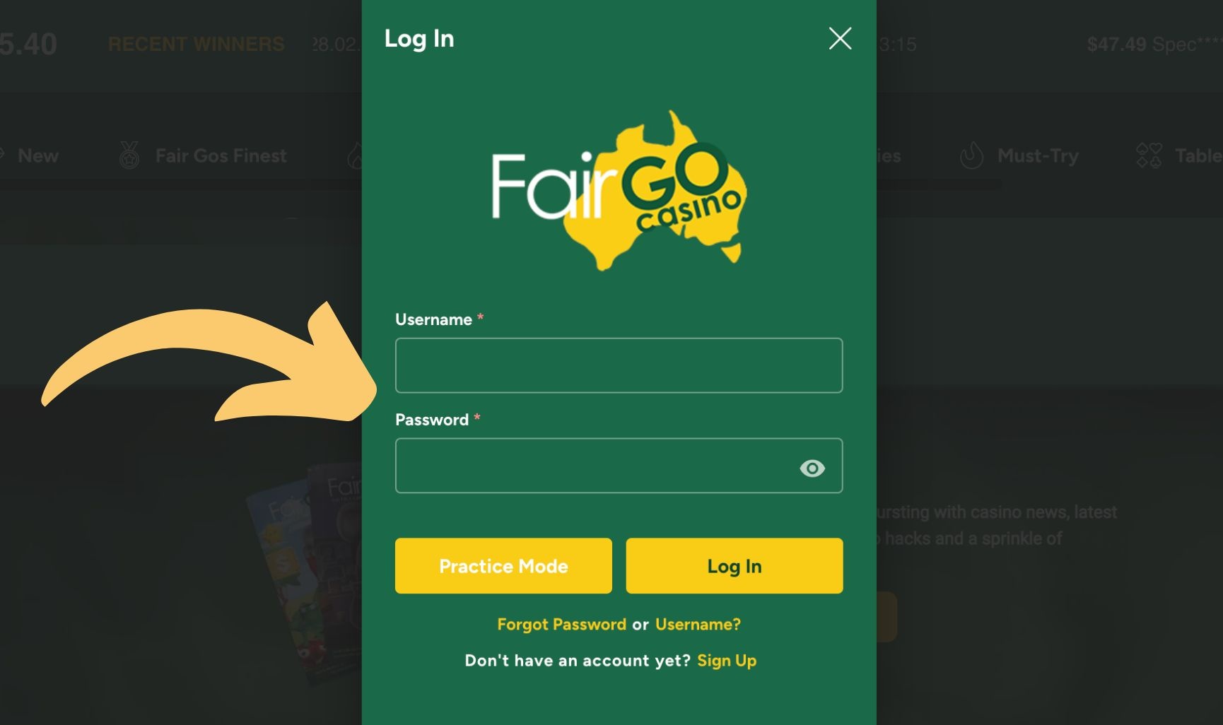 Fair Go Casino lobby showing 280+ pokie games